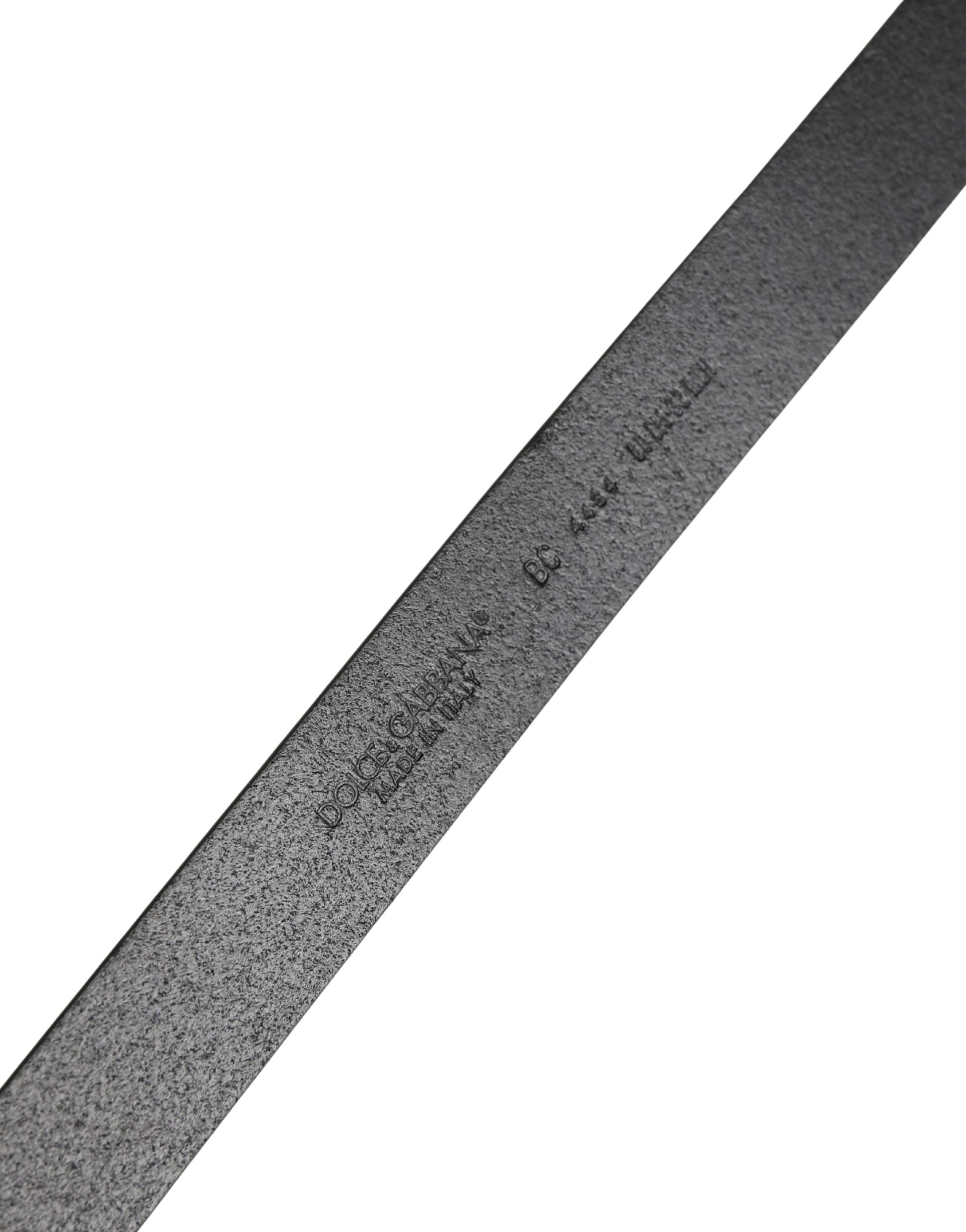 Dolce & Gabbana Men Black Classic Leather Metal Buckle Belt