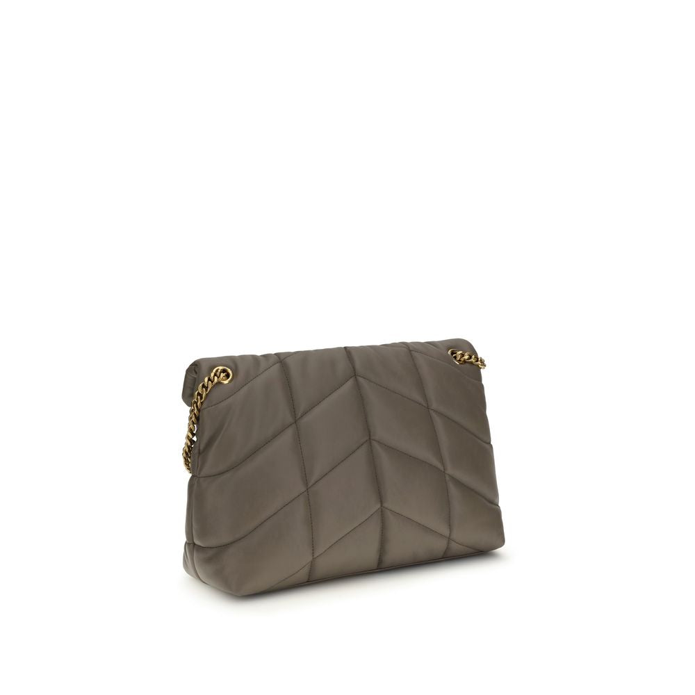 Sac à bandoulière en cuir d'agneau gris Saint Laurent