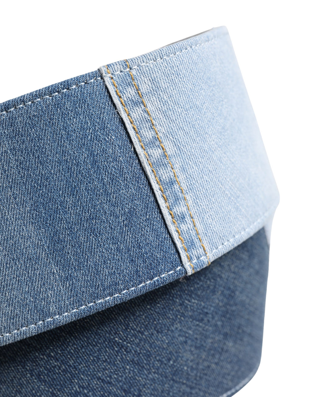 Ceinture Dolce & Gabbana en jean bicolore bleu avec boucle en métal doré