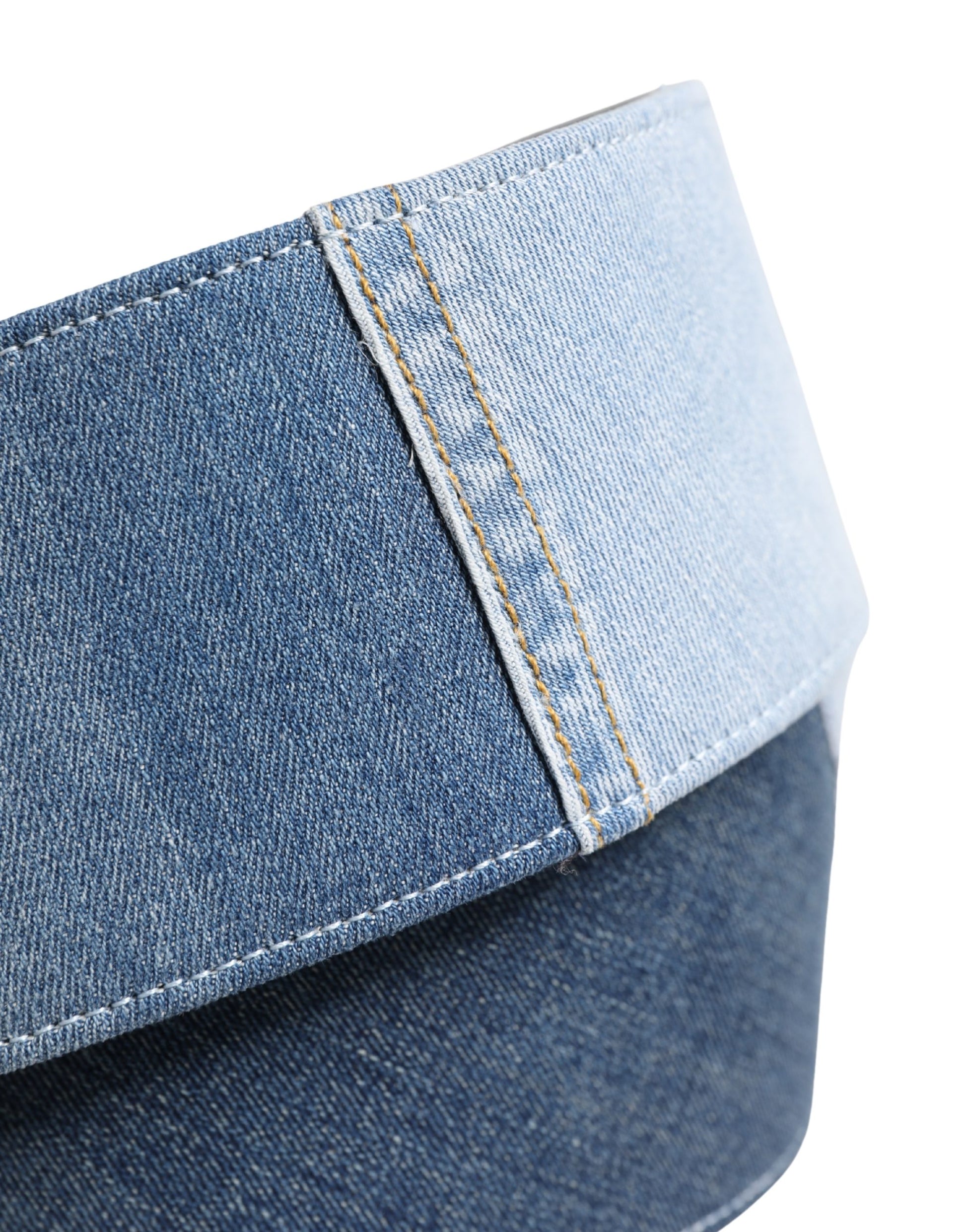 Ceinture Dolce & Gabbana en jean bicolore bleu avec boucle en métal doré