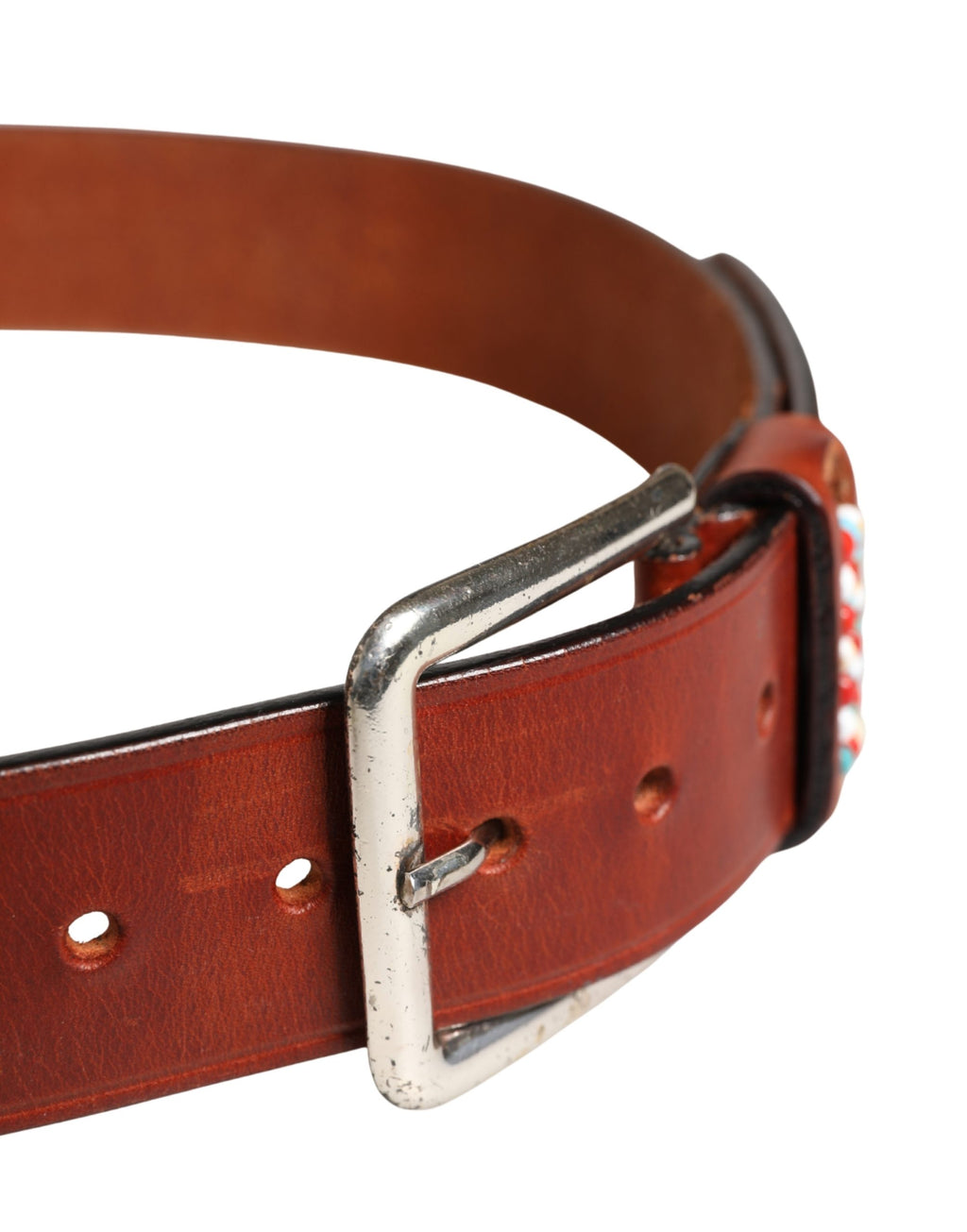 Ceinture large en cuir bordeaux GF Ferre avec boucle dorée et argentée