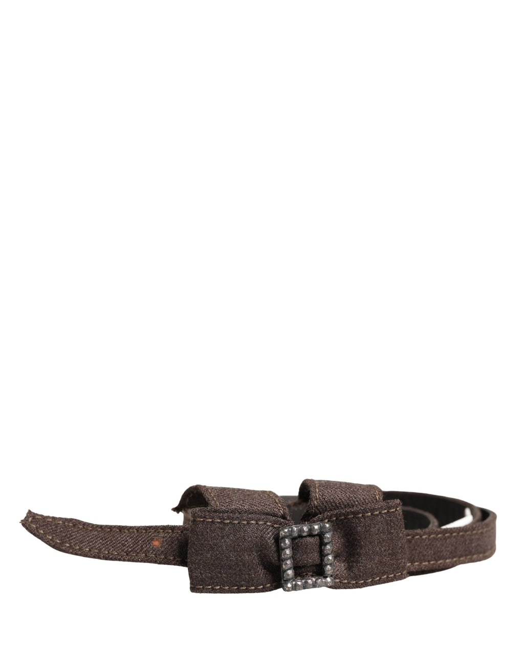 Ceinture Ermanno Scervino en Laine Marron Foncé avec Nœud et Boucle Ornée