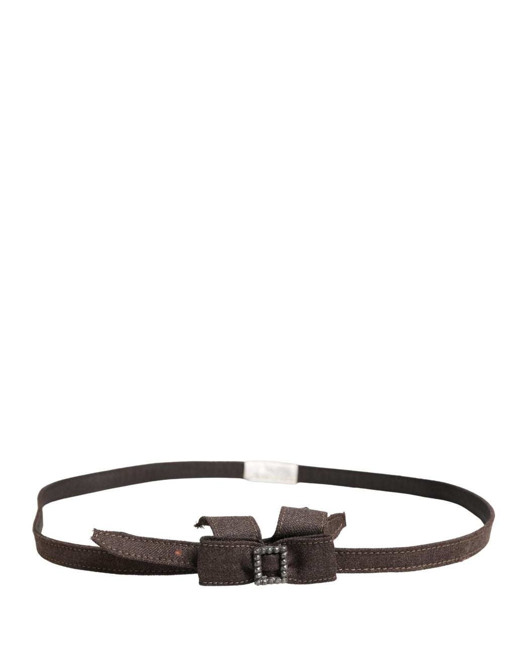 Ceinture Ermanno Scervino en Laine Marron Foncé avec Nœud et Boucle Ornée