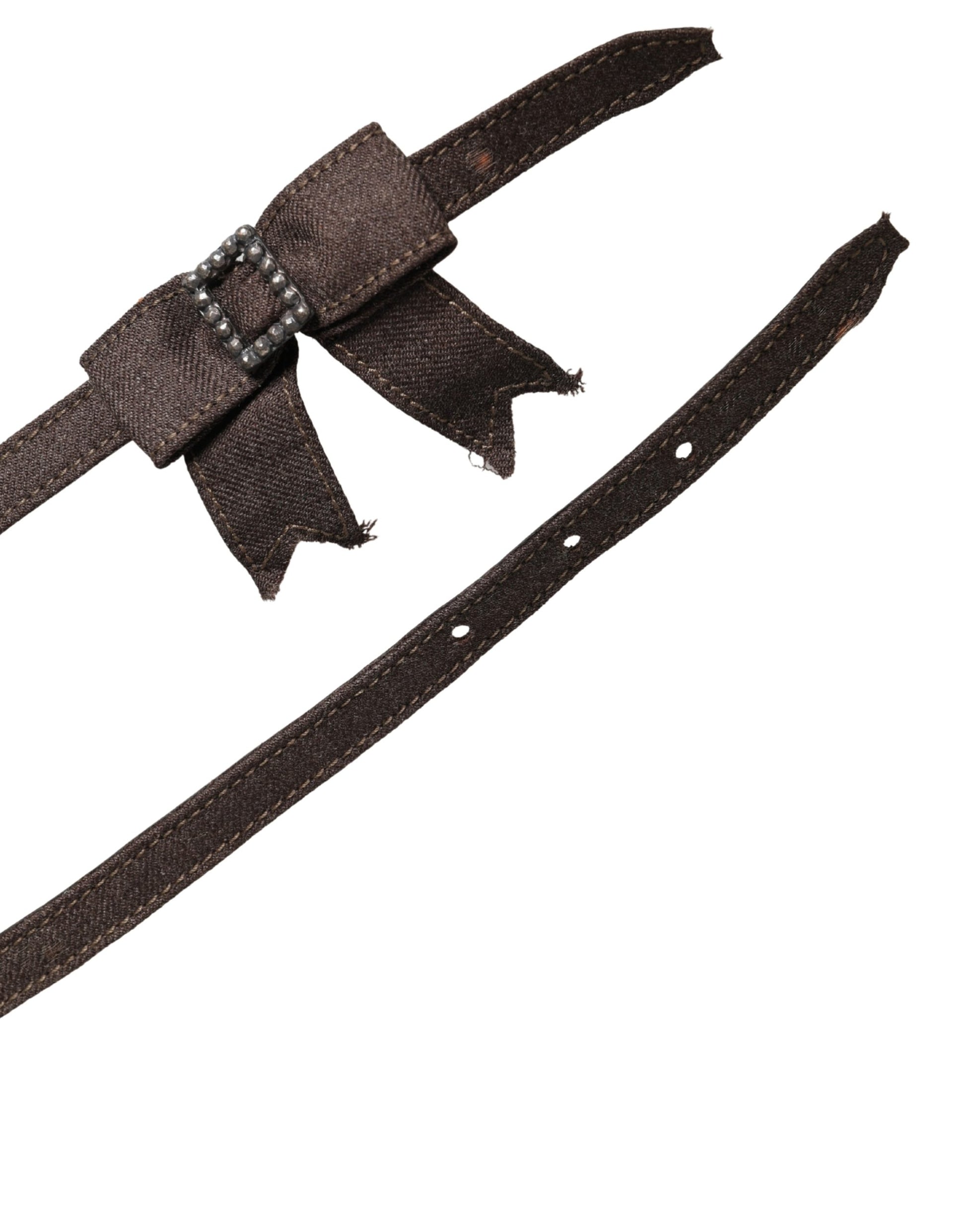 Ceinture Ermanno Scervino en Laine Marron Foncé avec Nœud et Boucle Ornée