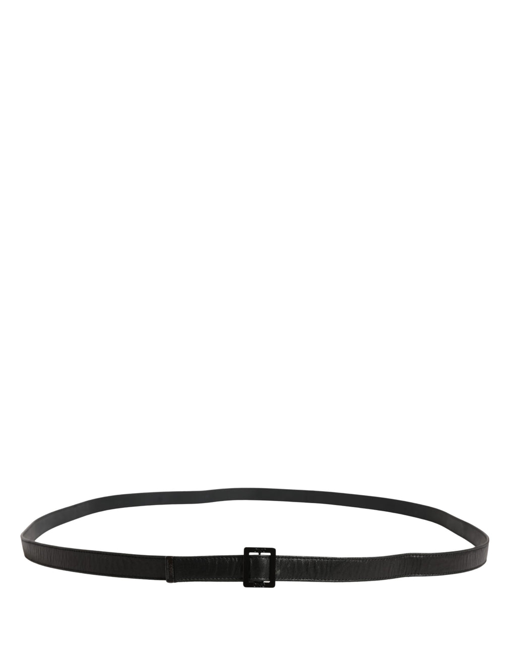 Ceinture Costume National en cuir noir avec boucle carrée en métal