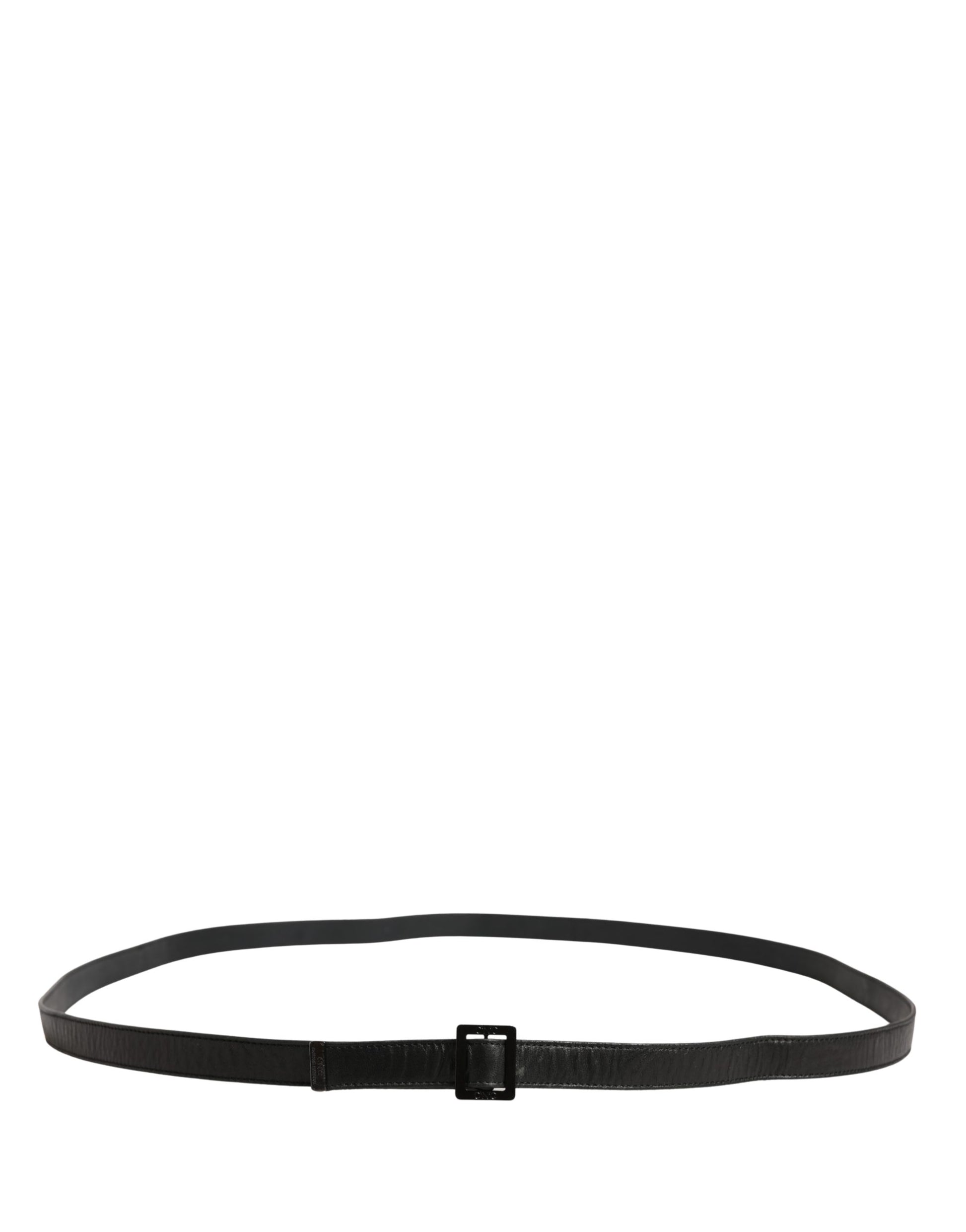 Ceinture Costume National en cuir noir avec boucle carrée en métal