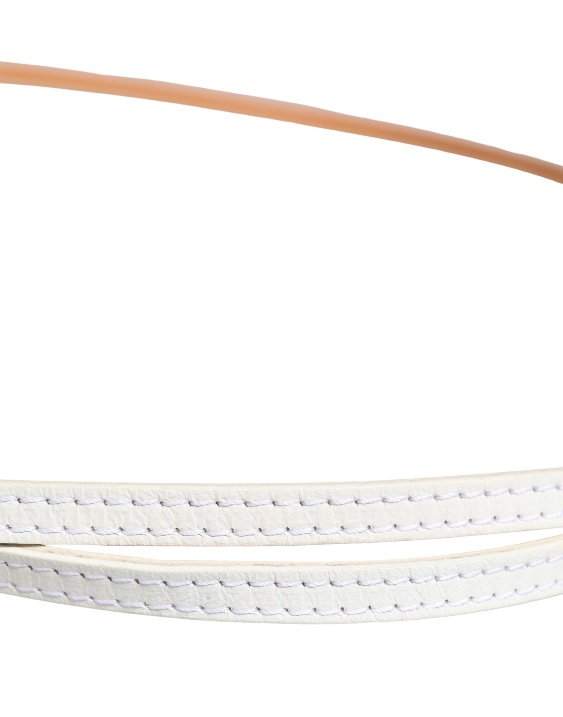 Ceinture Ermanno Scervino en cuir blanc avec boucle ardillon en métal doré