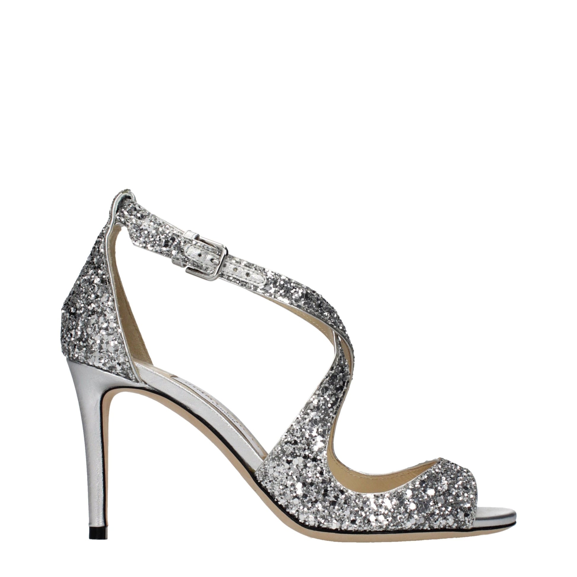 Sandales à lanières grises en plastique Jimmy Choo