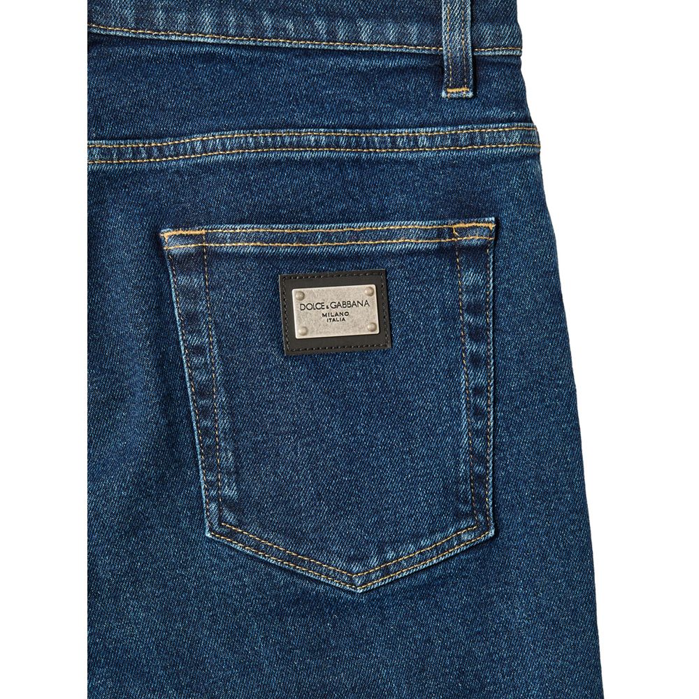 Dolce & Gabbana Blue Skinny Jeans for Men side view