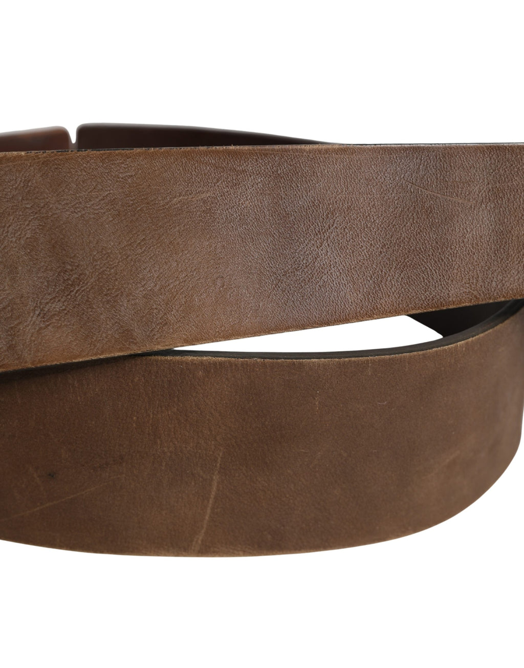 Ceinture Ermanno Scervino en Cuir Marron avec Boucle Large en Métal Doré