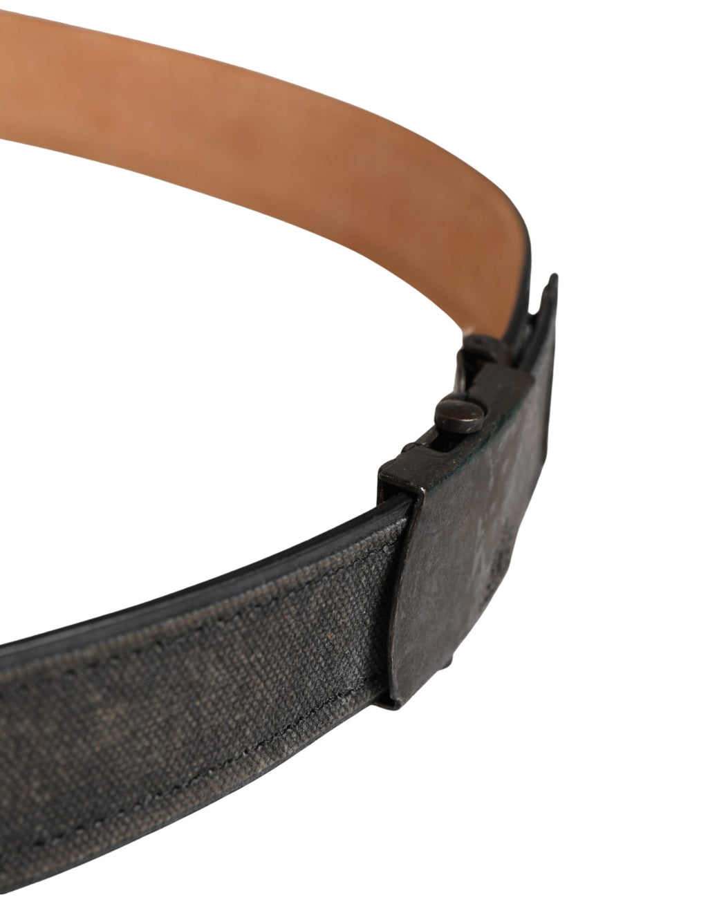 Ceinture Ermanno Scervino en cuir noir, coton et boucle ardillon métallique siglée