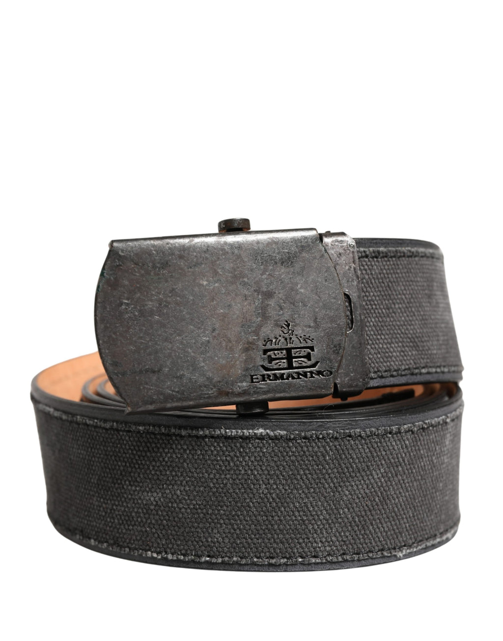 Ceinture Ermanno Scervino en Laine et Coton Noirs avec Boucle en Métal Siglée