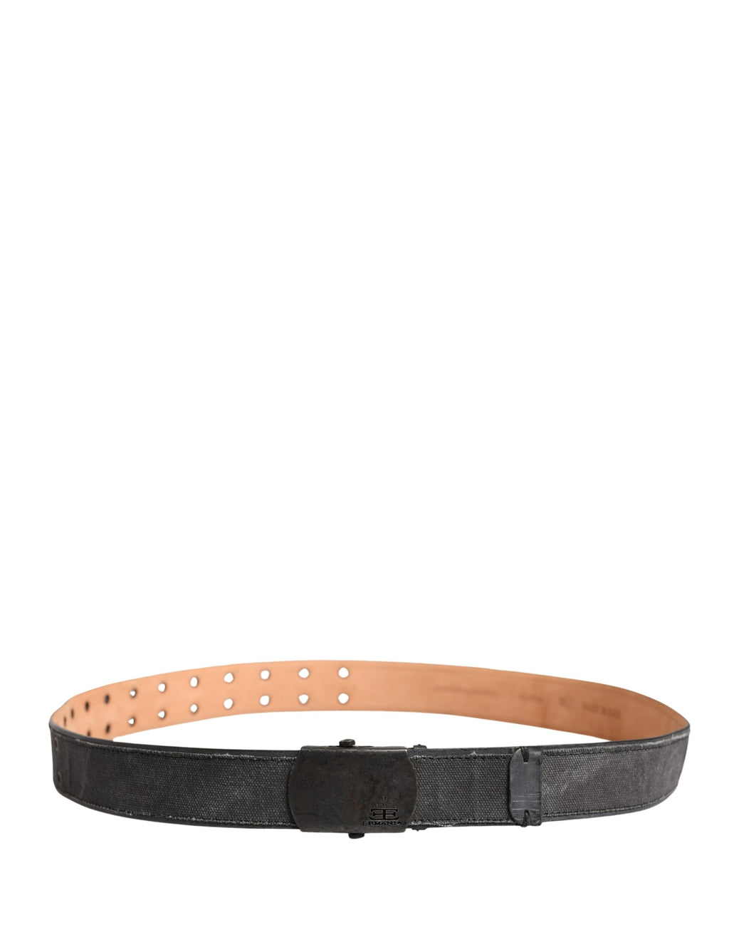 Ceinture Ermanno Scervino en Laine et Coton Noirs avec Boucle en Métal Siglée
