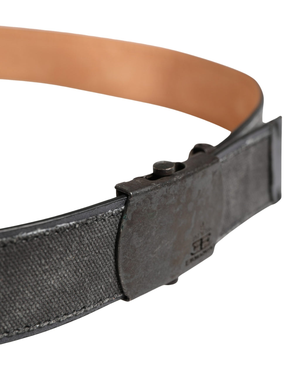 Ceinture Ermanno Scervino en Laine et Coton Noirs avec Boucle en Métal Siglée