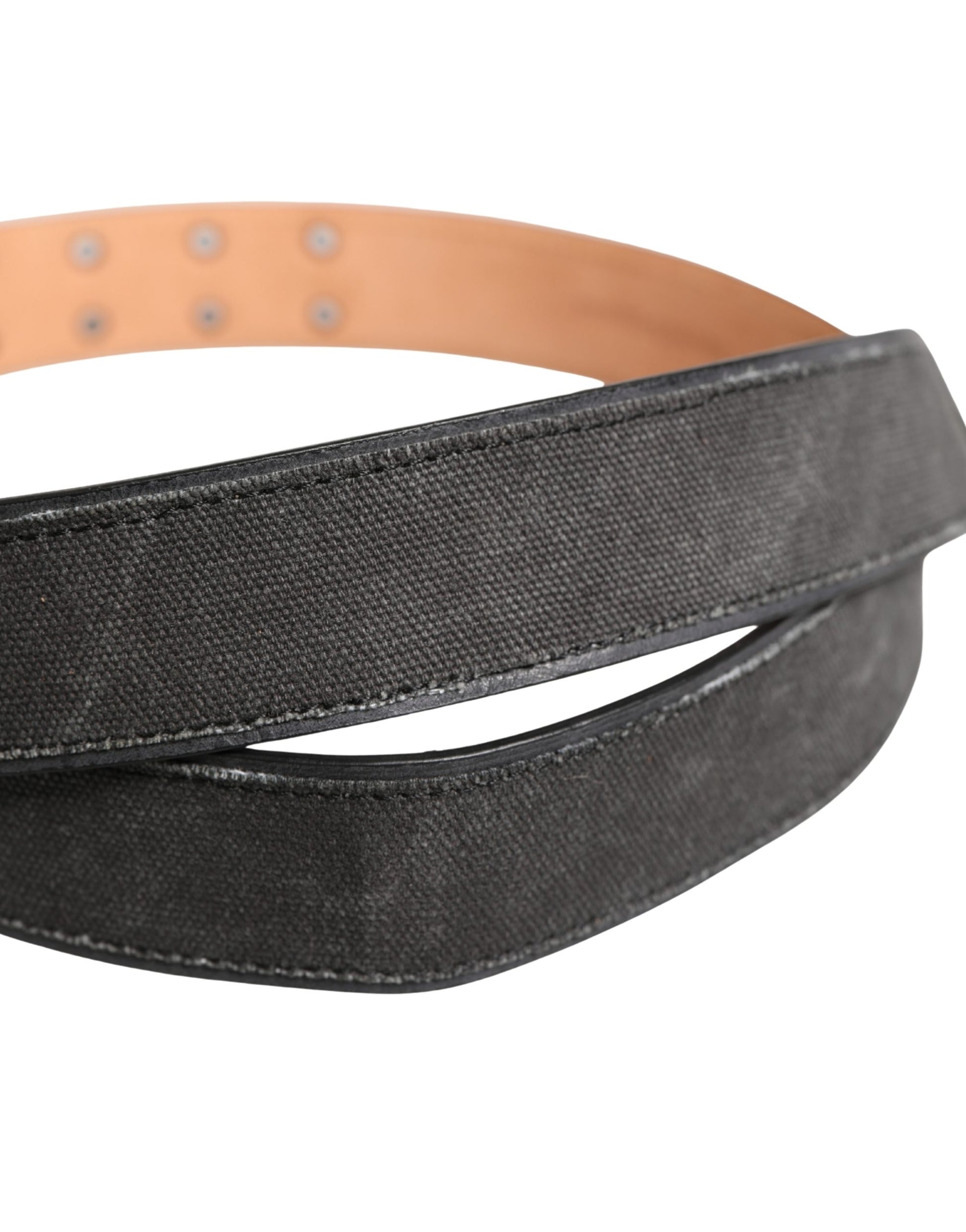 Ceinture Ermanno Scervino en Laine et Coton Noirs avec Boucle en Métal Siglée