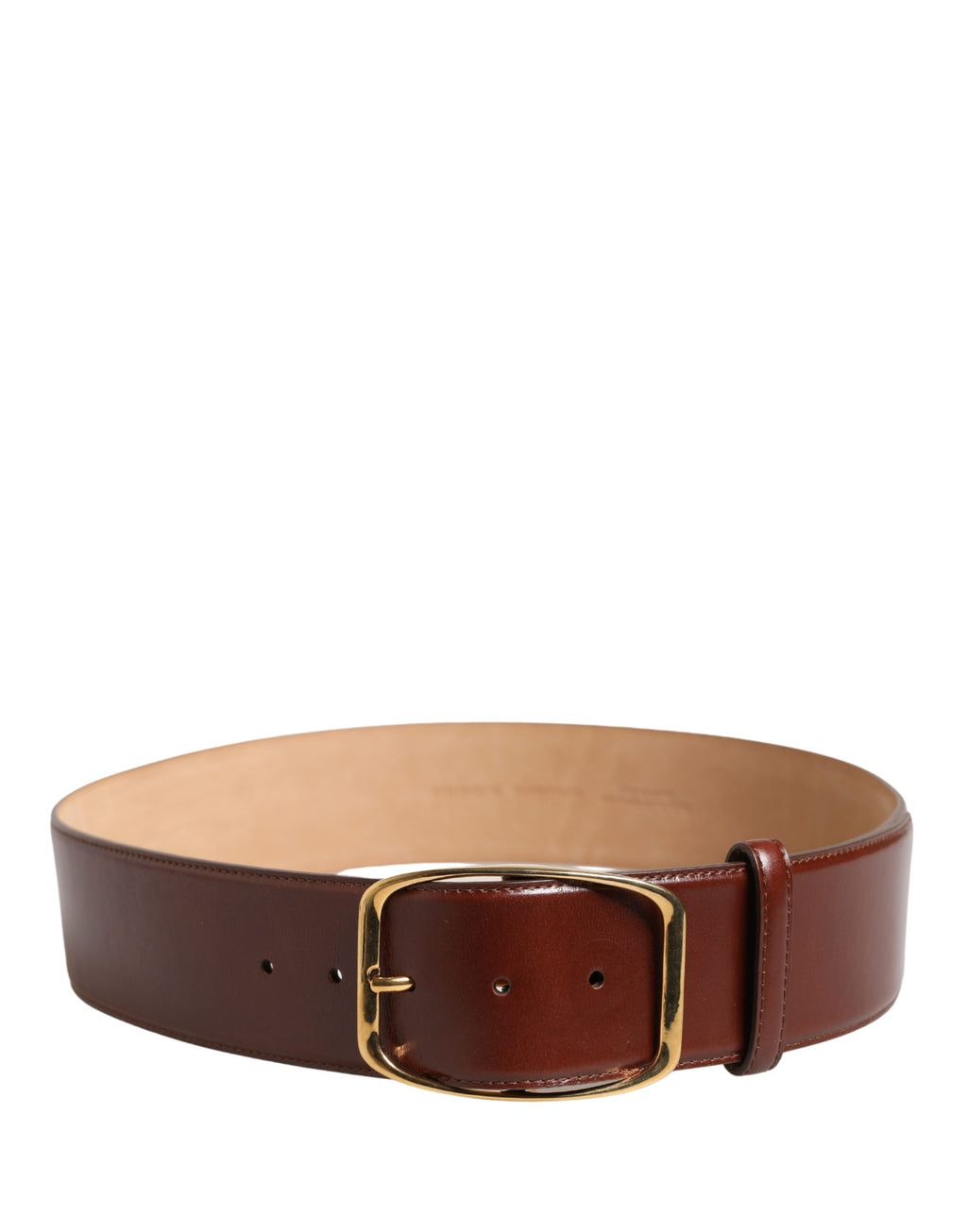 Ceinture Dolce & Gabbana en cuir marron avec boucle en métal doré