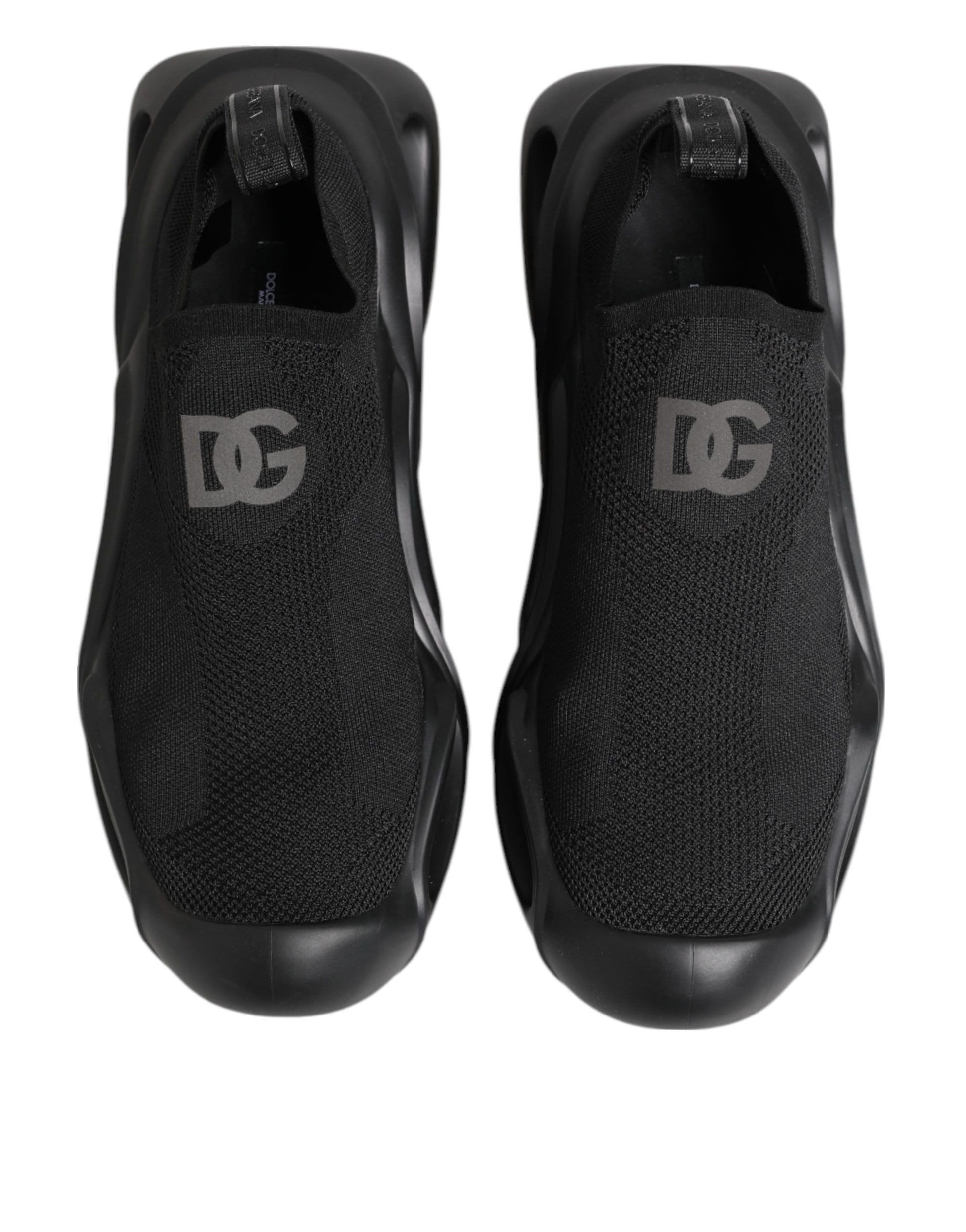 Dolce & Gabbana Black Slip On Wave Low Top Sneakers Shoes