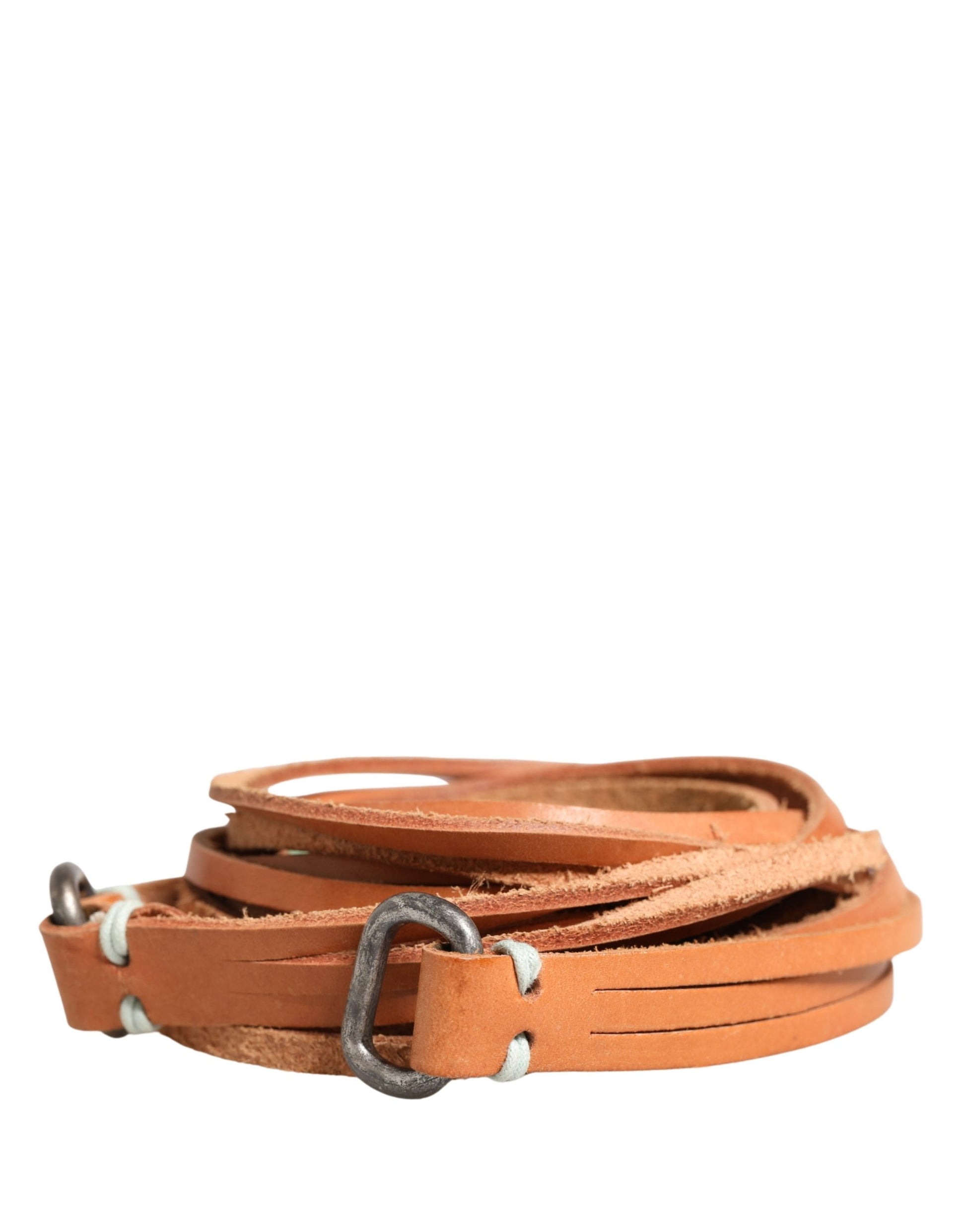 Ceinture Scervino Street en cuir marron avec boucle argentée