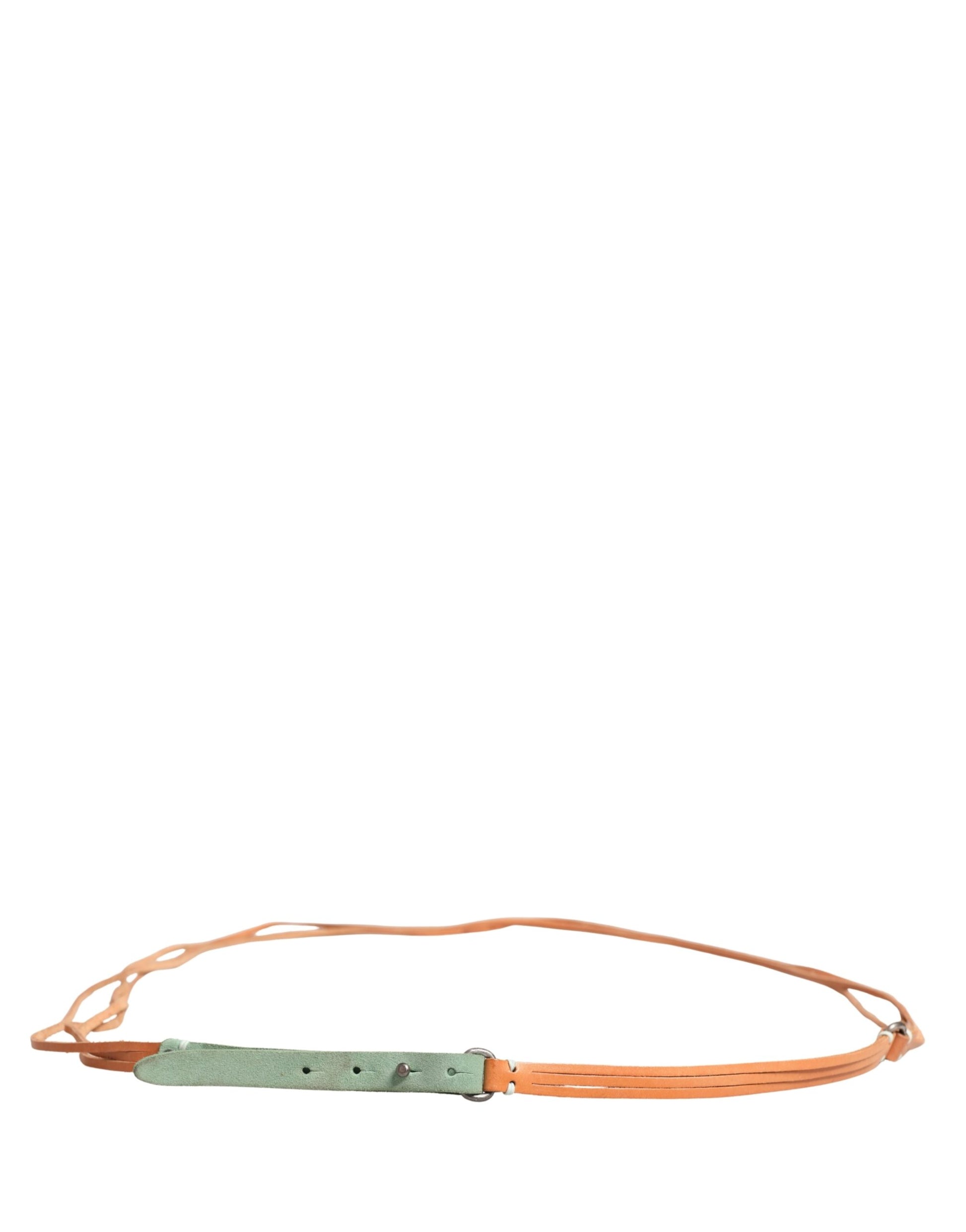 Ceinture Scervino Street en cuir marron avec boucle argentée