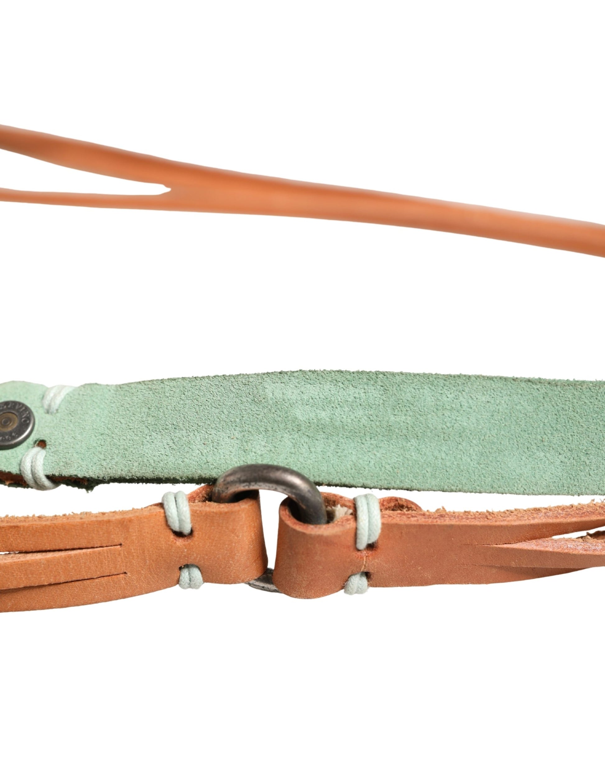 Ceinture Scervino Street en cuir marron avec boucle argentée