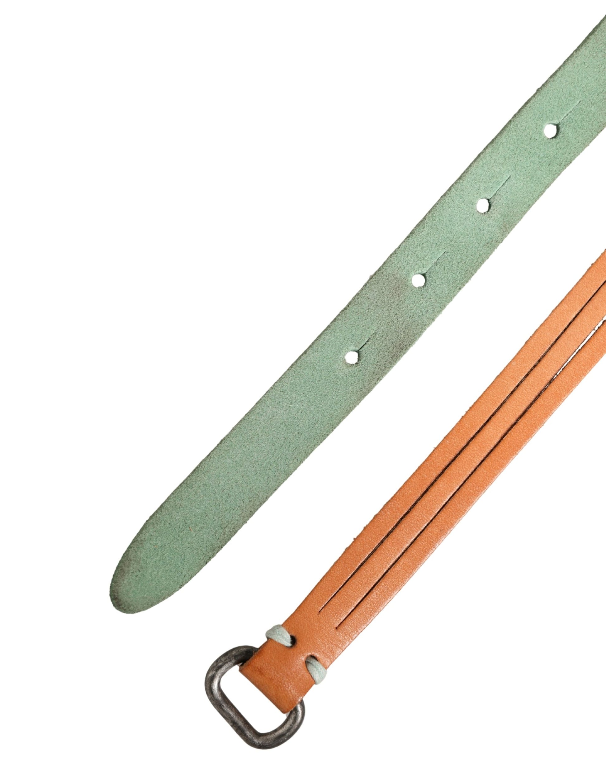 Ceinture Scervino Street en cuir marron avec boucle argentée