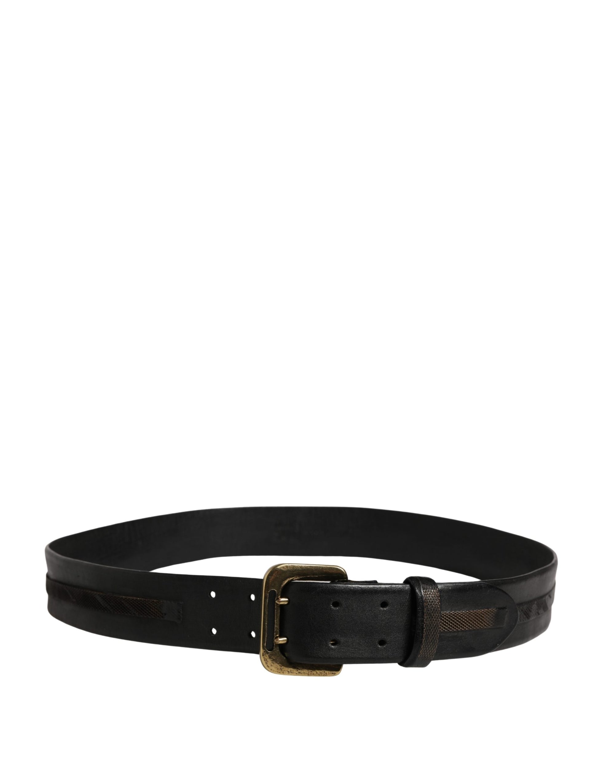 Ceinture Femme PLEIN SUD Cuir Noir Boucle Métal Doré