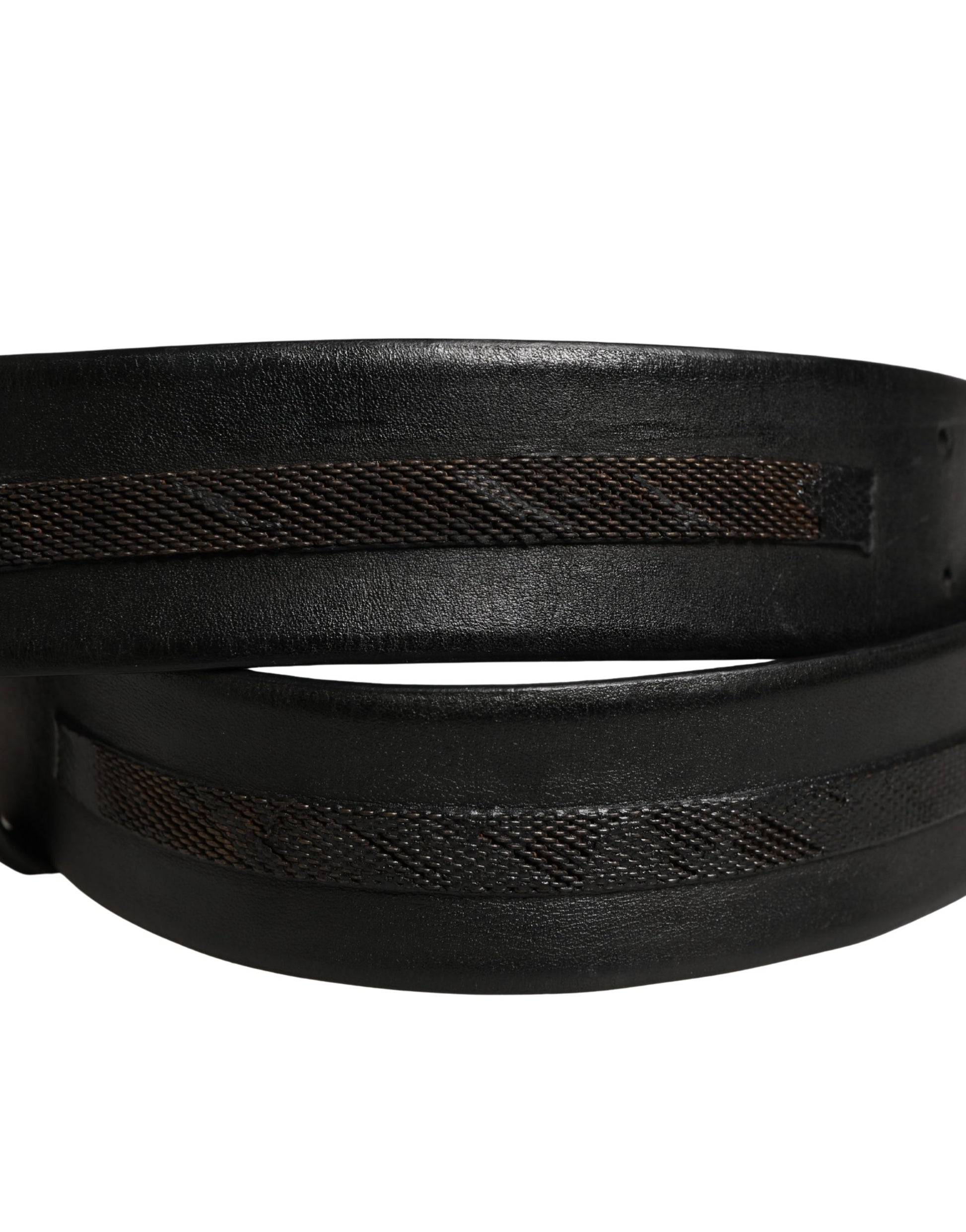 Ceinture Femme PLEIN SUD Cuir Noir Boucle Métal Doré