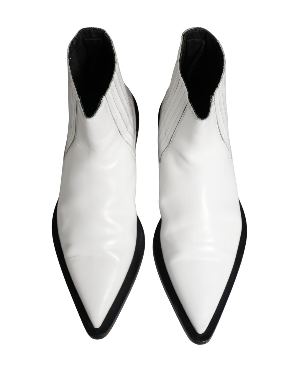 Bottes Chelsea à enfiler en cuir blanc Dolce & Gabbana