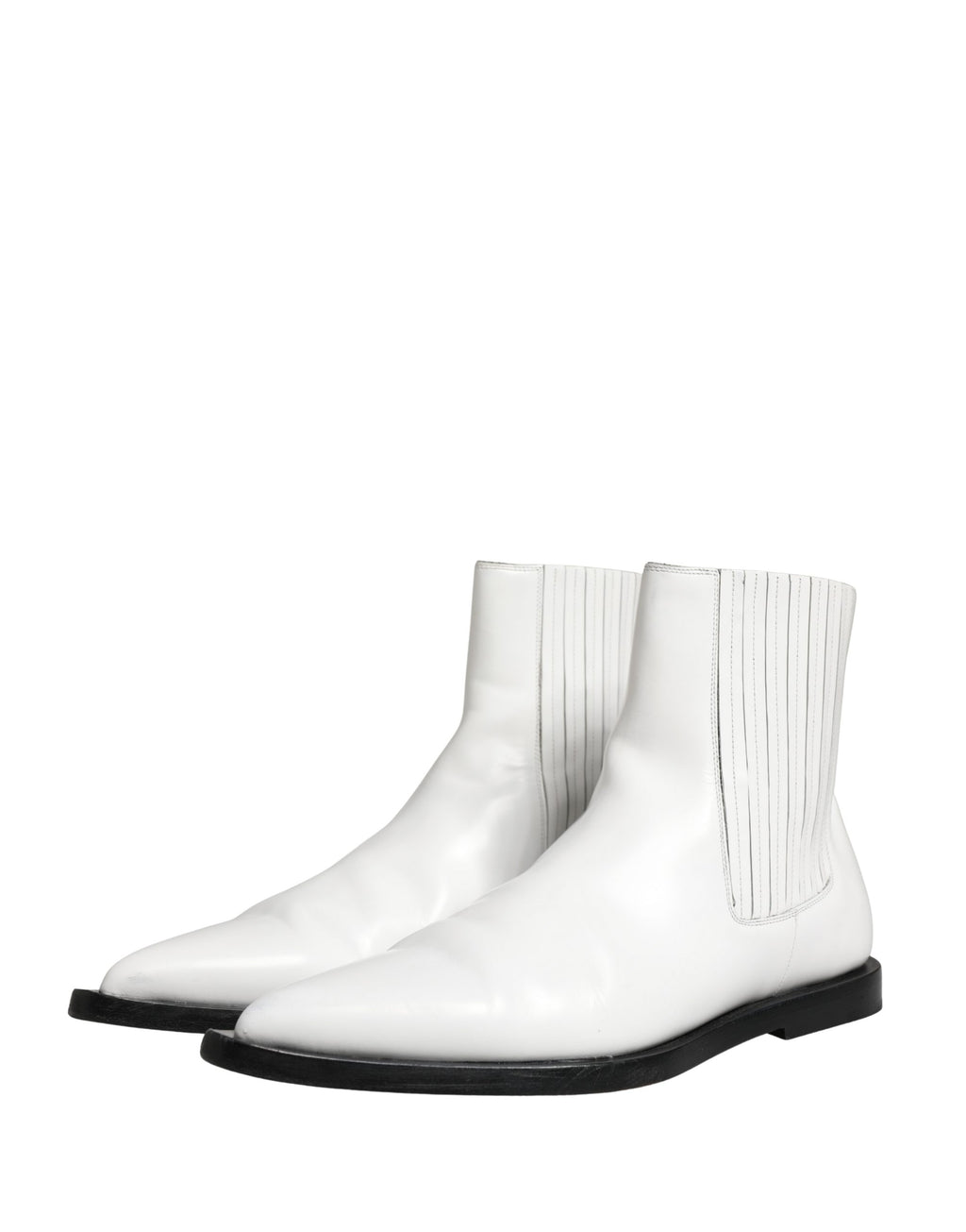 Bottes Chelsea à enfiler en cuir blanc Dolce & Gabbana