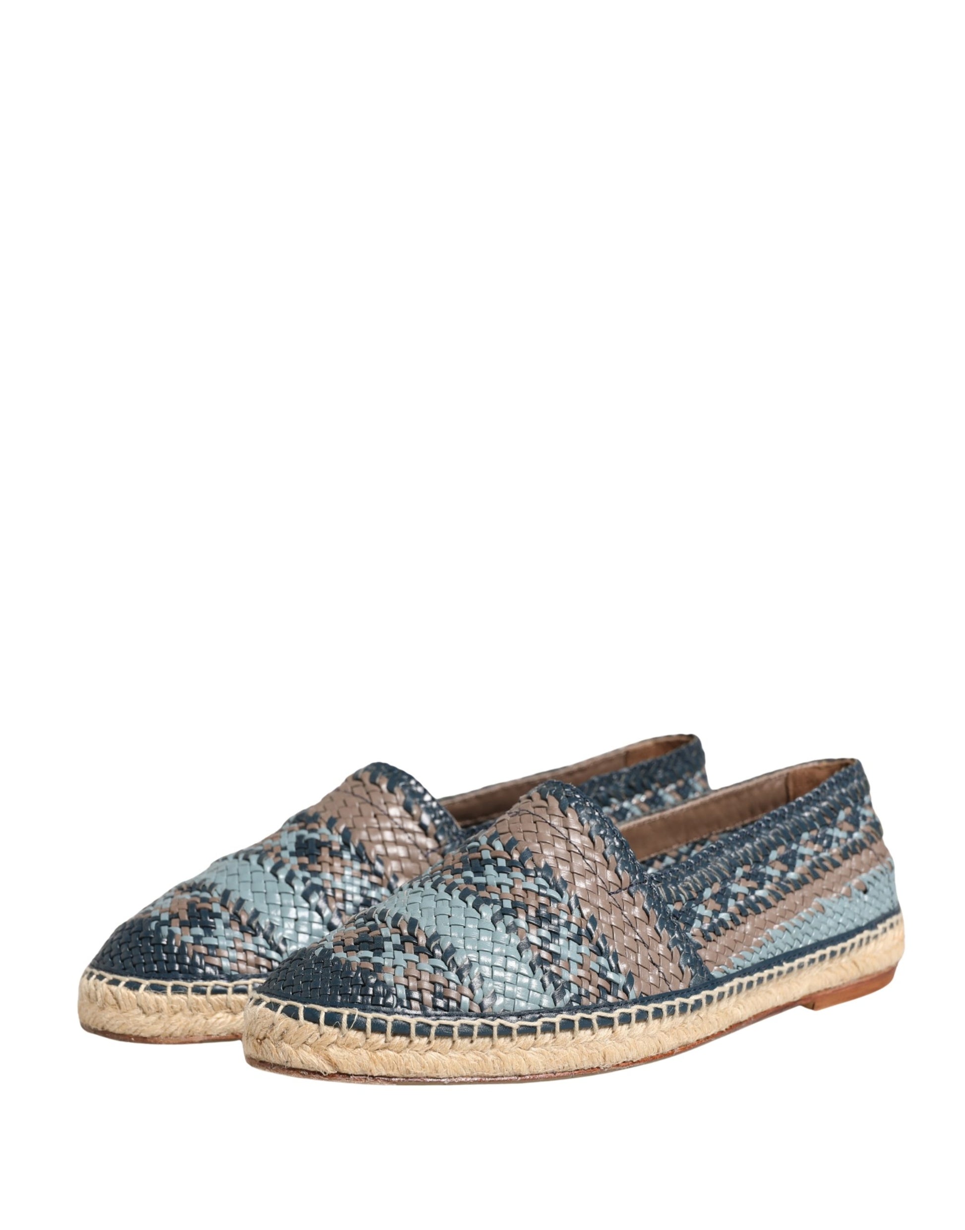 Chaussures espadrilles Dolce & Gabbana en bison bleu-gris à enfiler