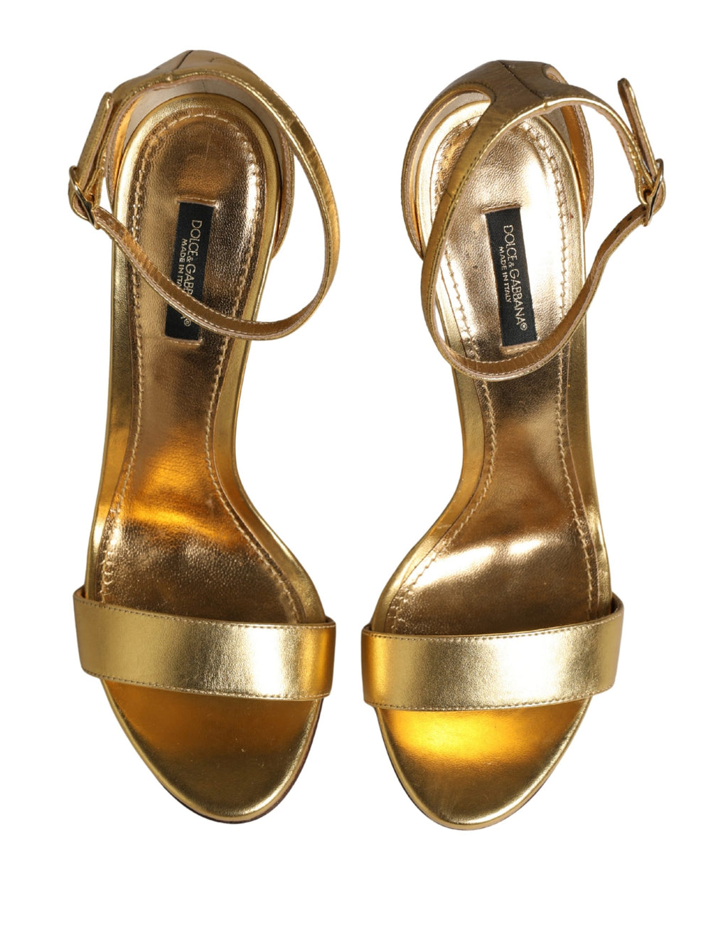 Chaussures sandales à talons hauts Keira en cuir doré Dolce & Gabbana