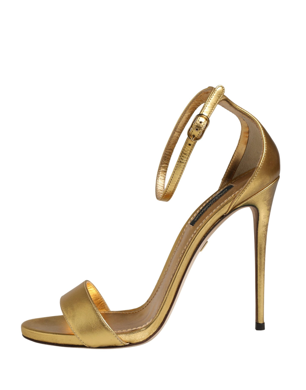 Chaussures sandales à talons hauts Keira en cuir doré Dolce & Gabbana