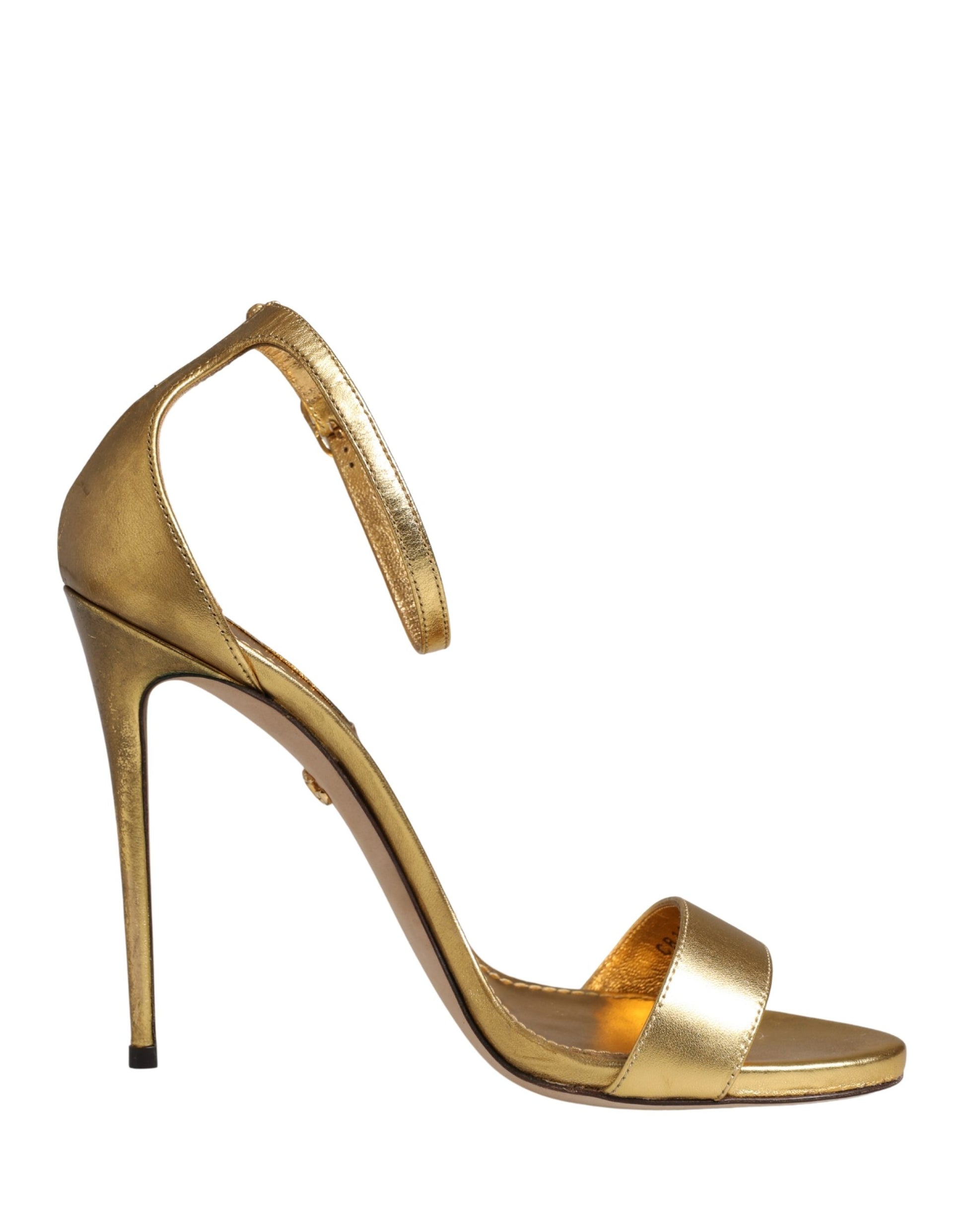 Chaussures sandales à talons hauts Keira en cuir doré Dolce & Gabbana
