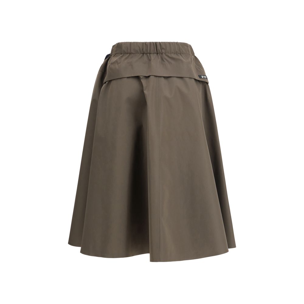 Jupe midi bicolore en polyester recyclé Prada