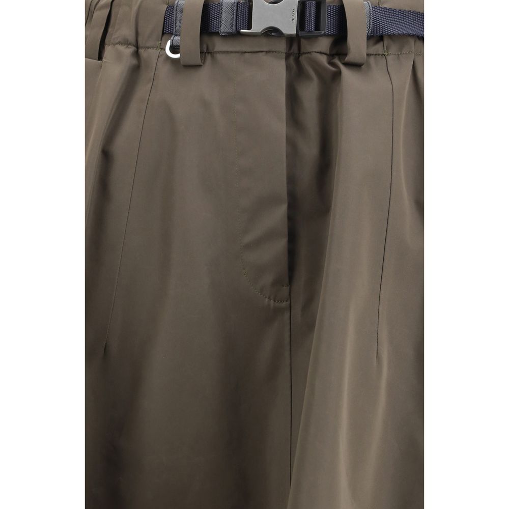 Jupe midi bicolore en polyester recyclé Prada