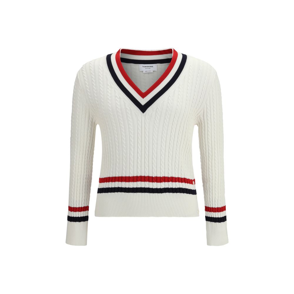Sweat-shirt en coton blanc Thom Browne