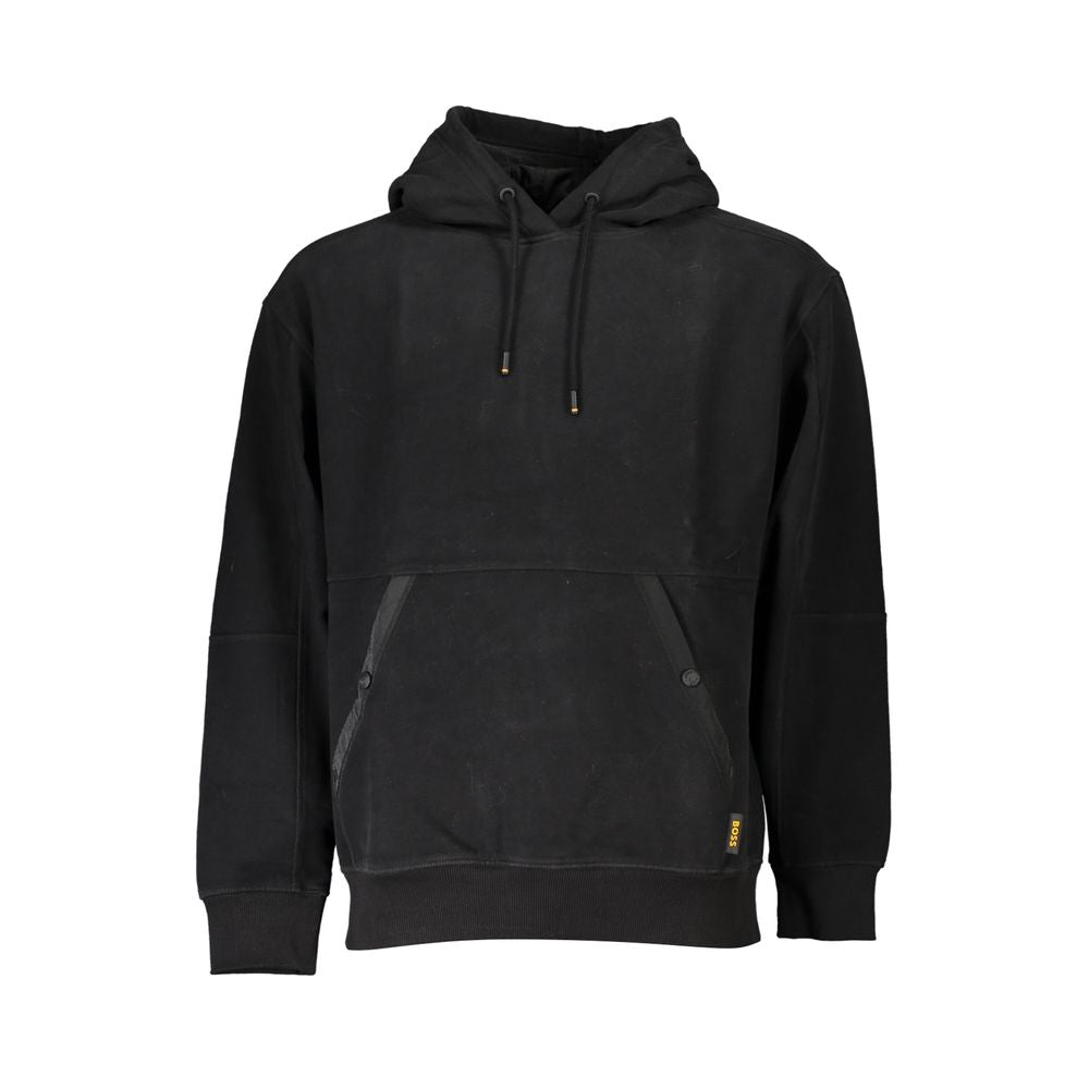Sweat-shirt homme en coton noir Hugo Boss