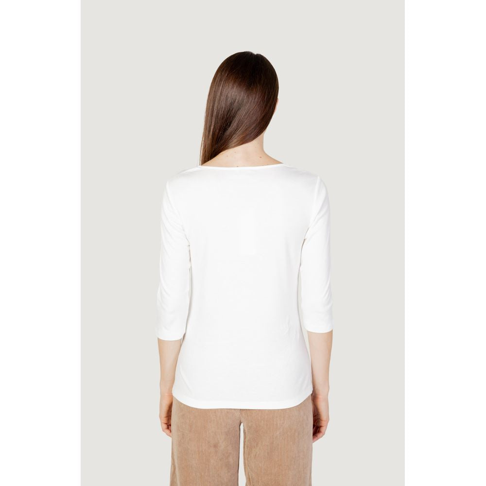 T-shirt manches longues en coton crème Street One