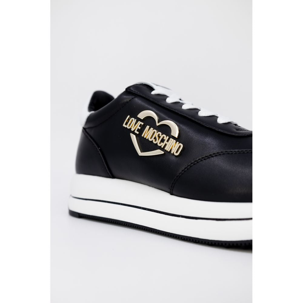 Baskets basses Love Moschino en cuir noir