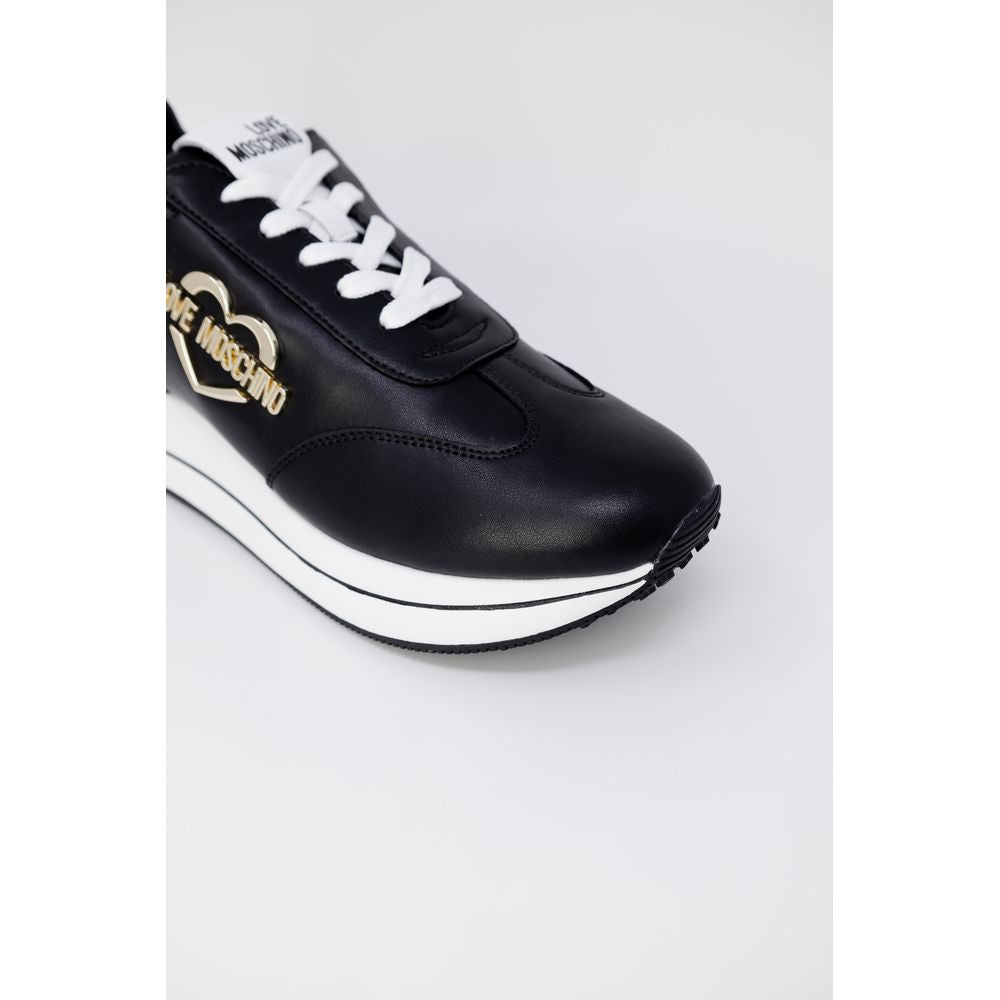 Baskets basses Love Moschino en cuir noir