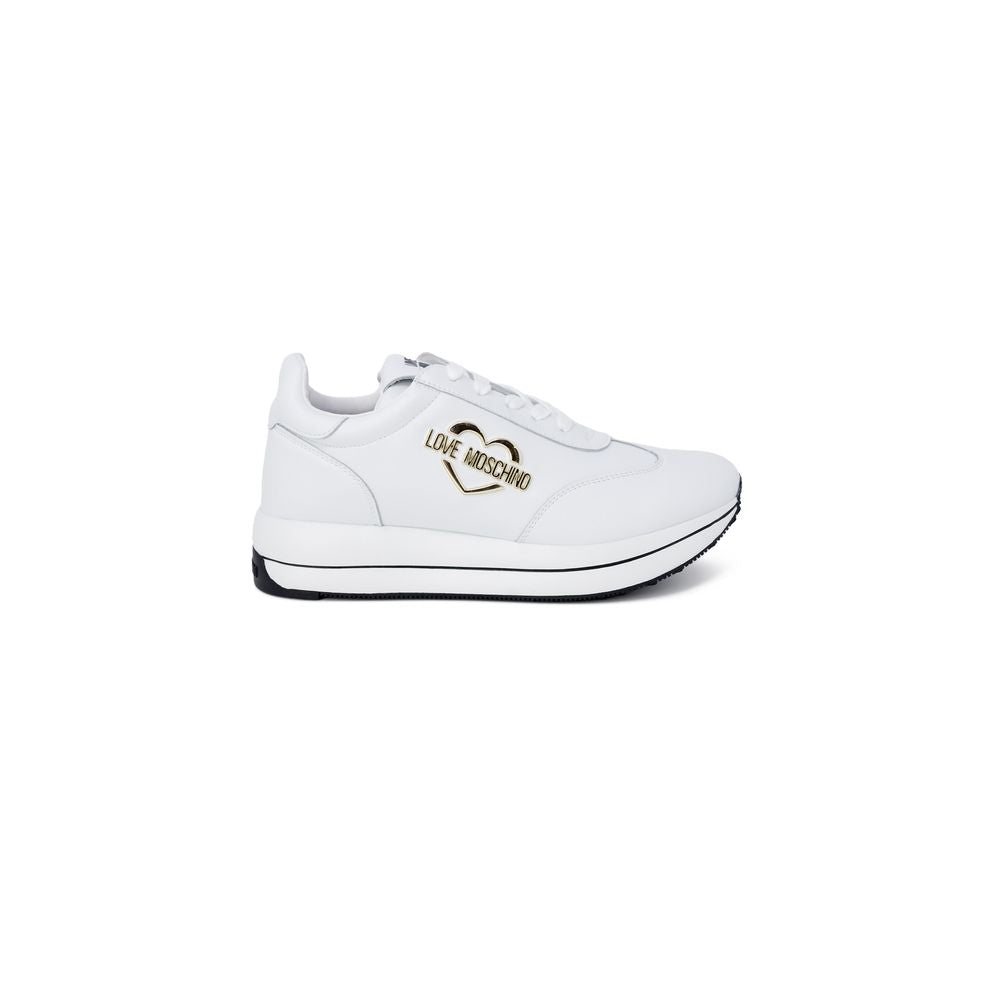 Baskets basses Love Moschino en cuir blanc