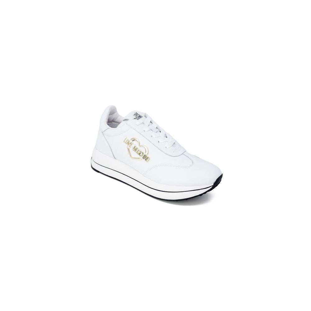 Baskets basses Love Moschino en cuir blanc