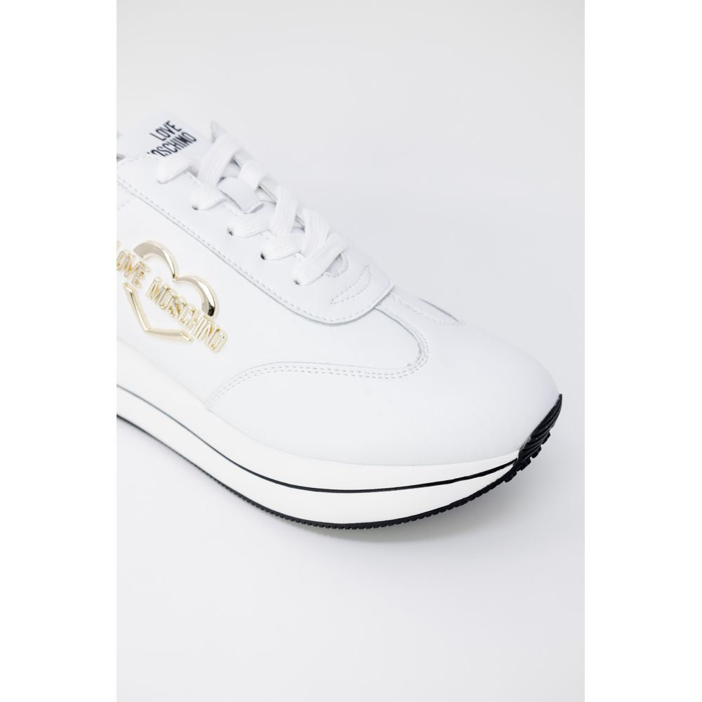 Baskets basses Love Moschino en cuir blanc