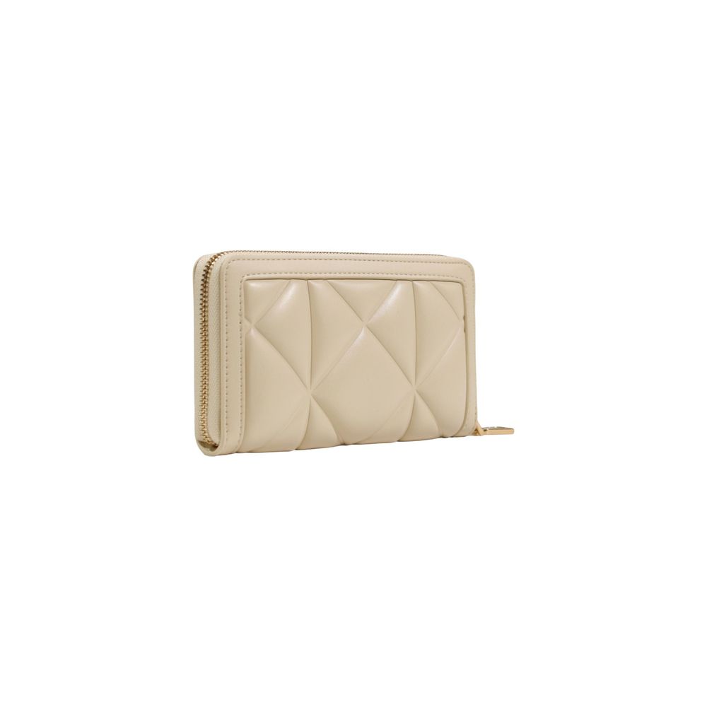 Portefeuille Love Moschino en similicuir crème