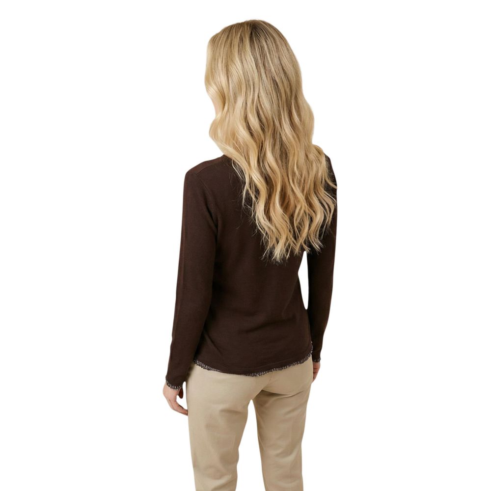 T-shirt à manches longues en coton marron Street One