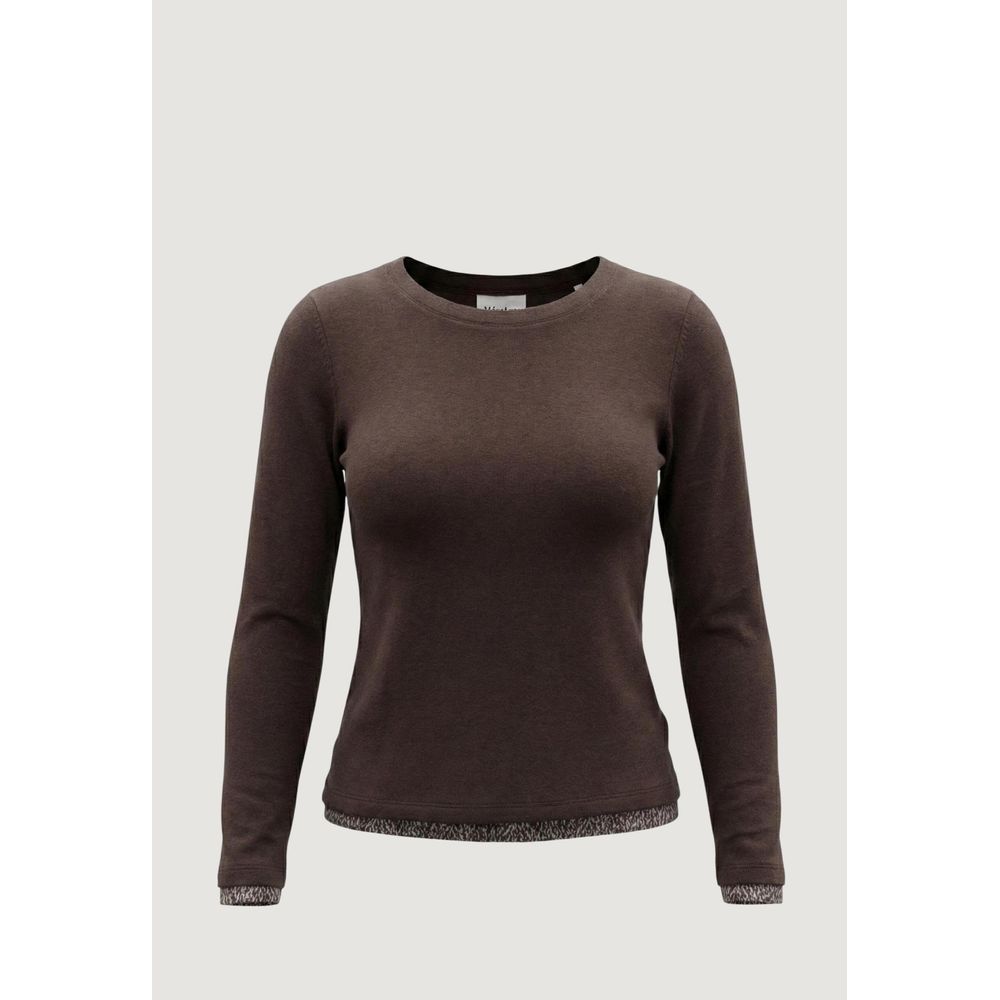 T-shirt à manches longues en coton marron Street One