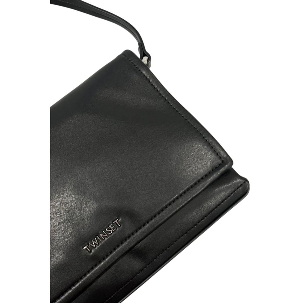 Sac bandoulière Twinset noir en similicuir pour femme