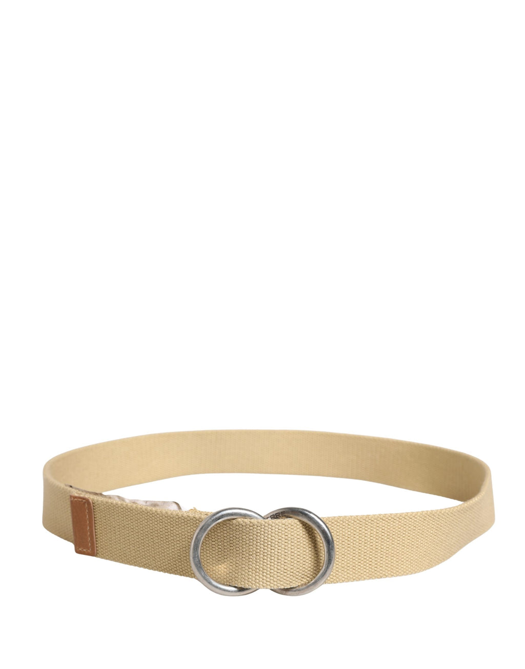 Ceinture GF Ferre homme toile beige boucle métal argenté
