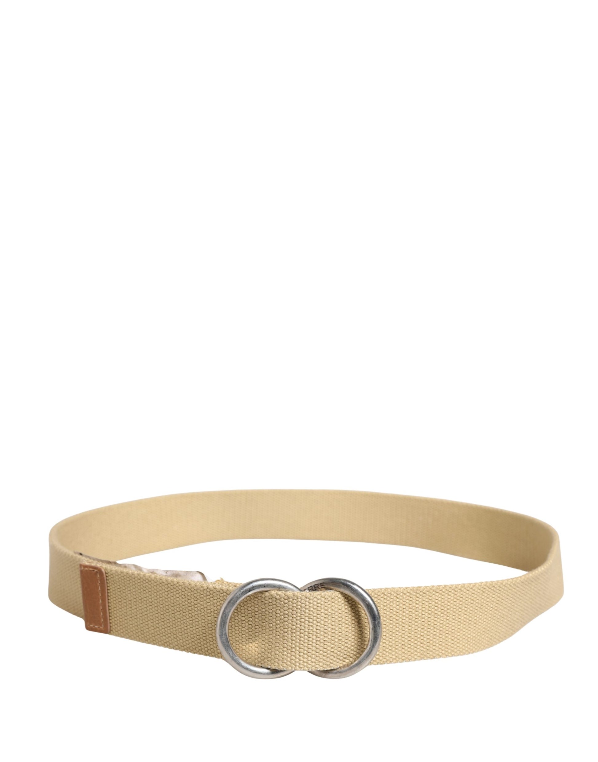 Ceinture GF Ferre homme toile beige boucle métal argenté