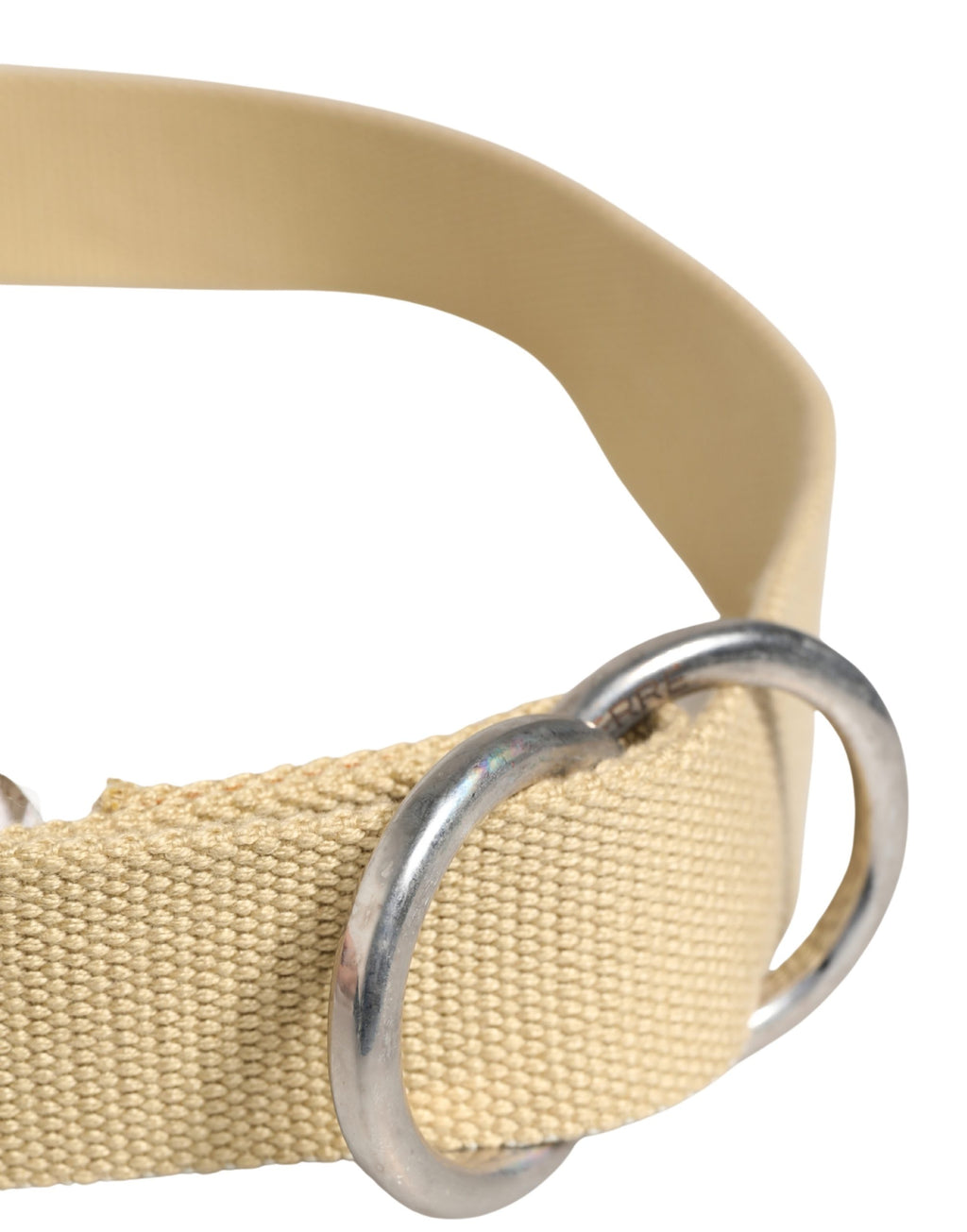 Ceinture GF Ferre homme toile beige boucle métal argenté